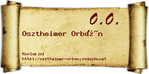 Osztheimer Orbán névjegykártya